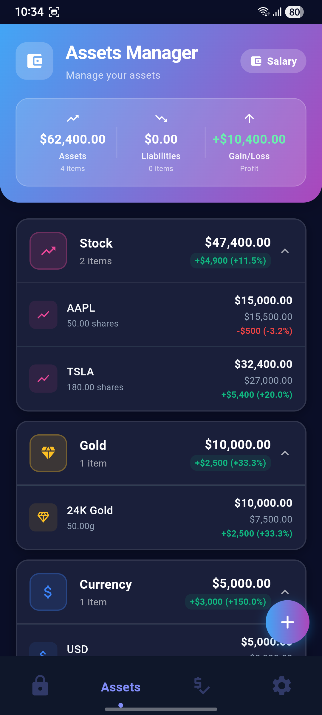 Assets Manager — Dark Mode