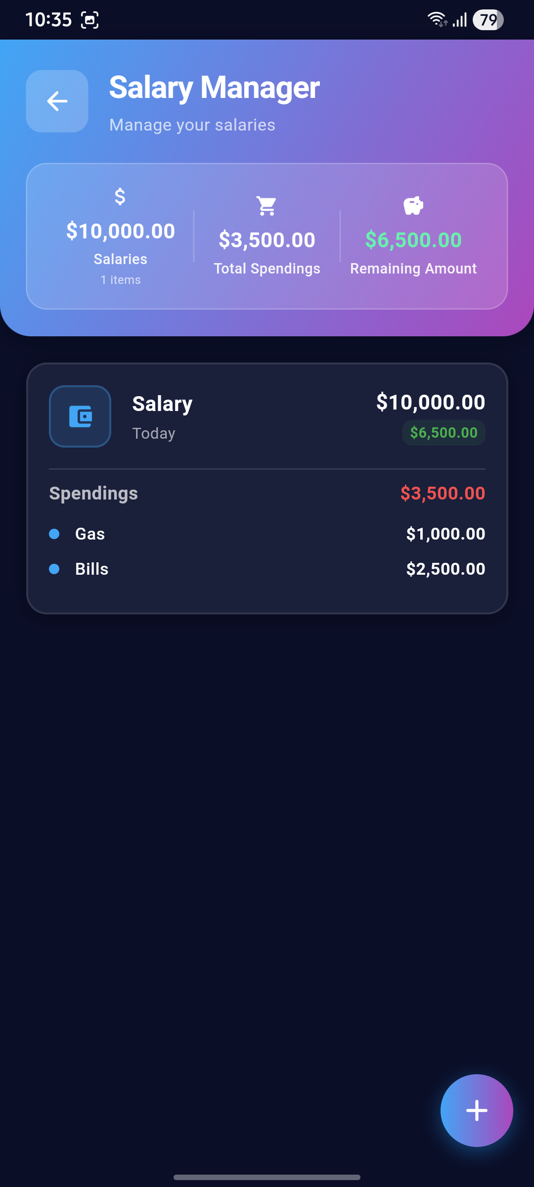 Salary Manager — Dark Mode